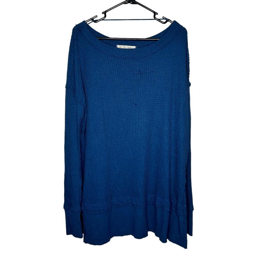 Women's Blue Ribbed Top - Picture 4 of 9